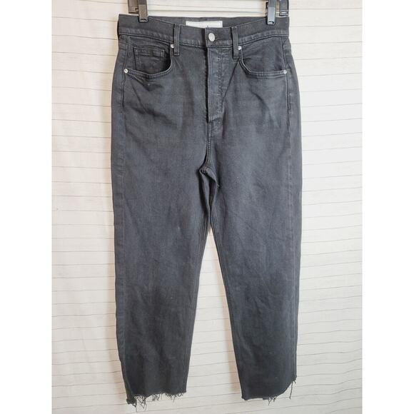 Frank & Eileen Monaghan Jeans in Black Denim, sz 29 Frayed Hem - Picture 1 of 16
